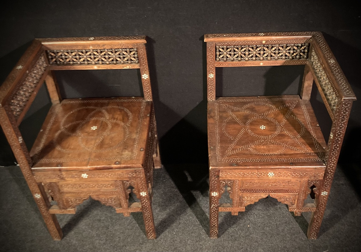 Paire de sièges d’angle Syriens début XX éme siècle -photo-7