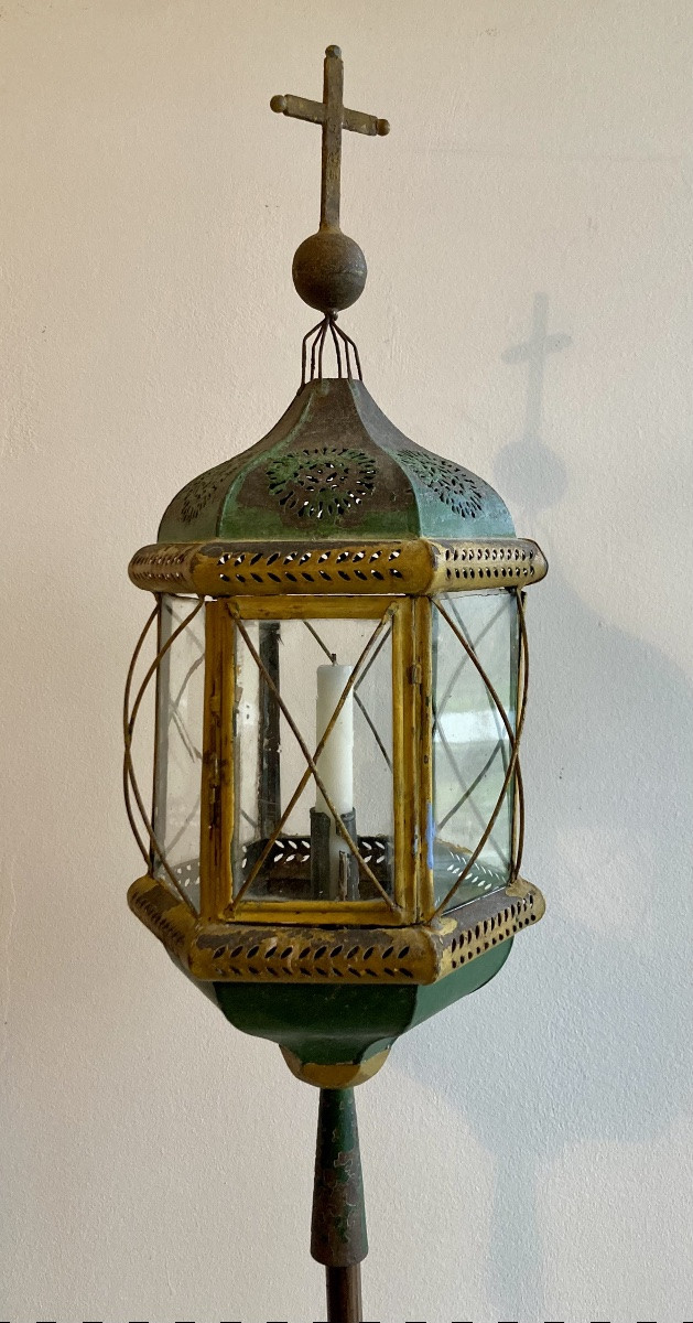 Lanterne de procession en tôle peinte-photo-2