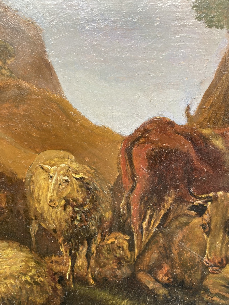 Huile sur panneau XIX éme siècle -photo-1