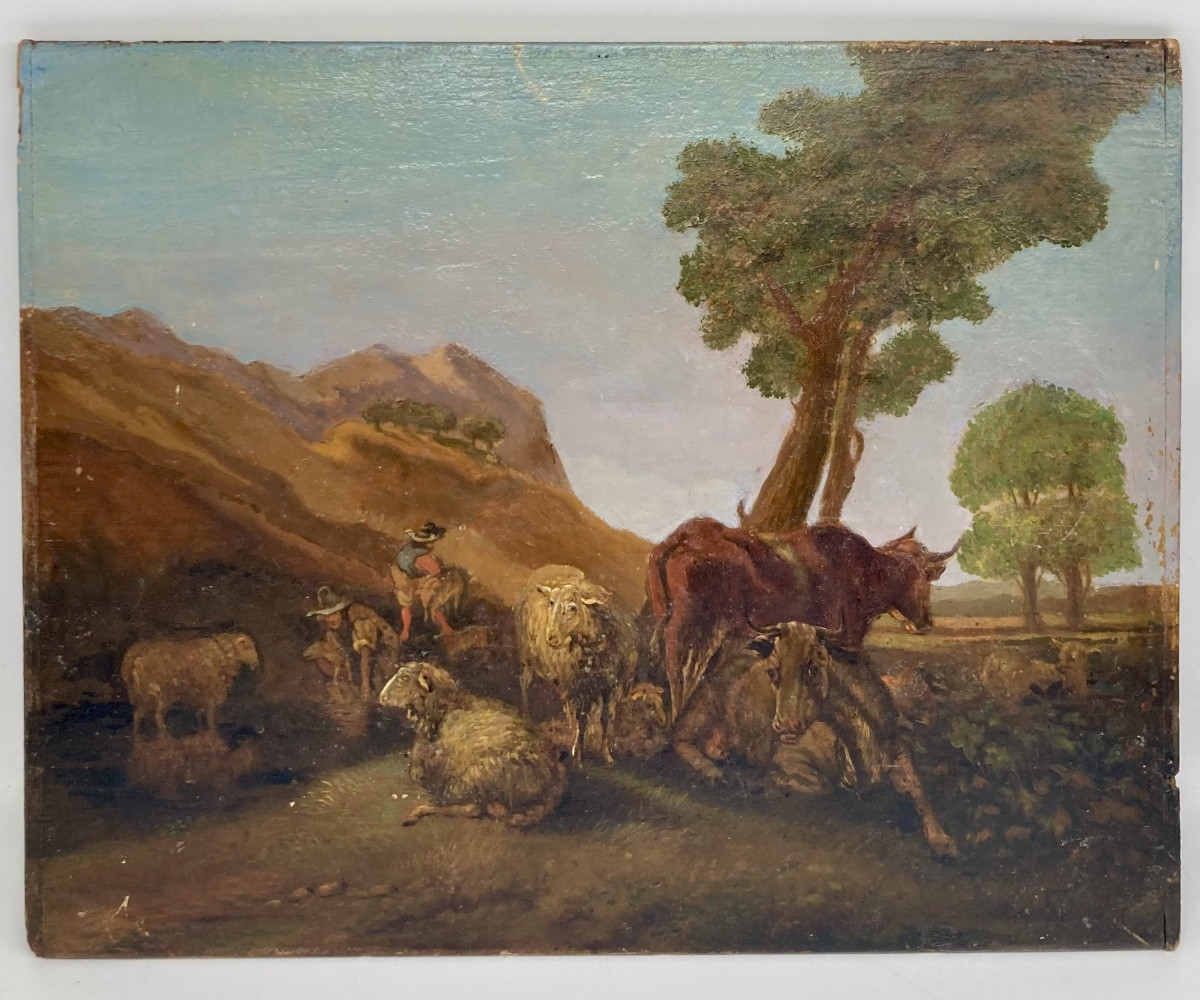 Huile sur panneau XIX éme siècle 