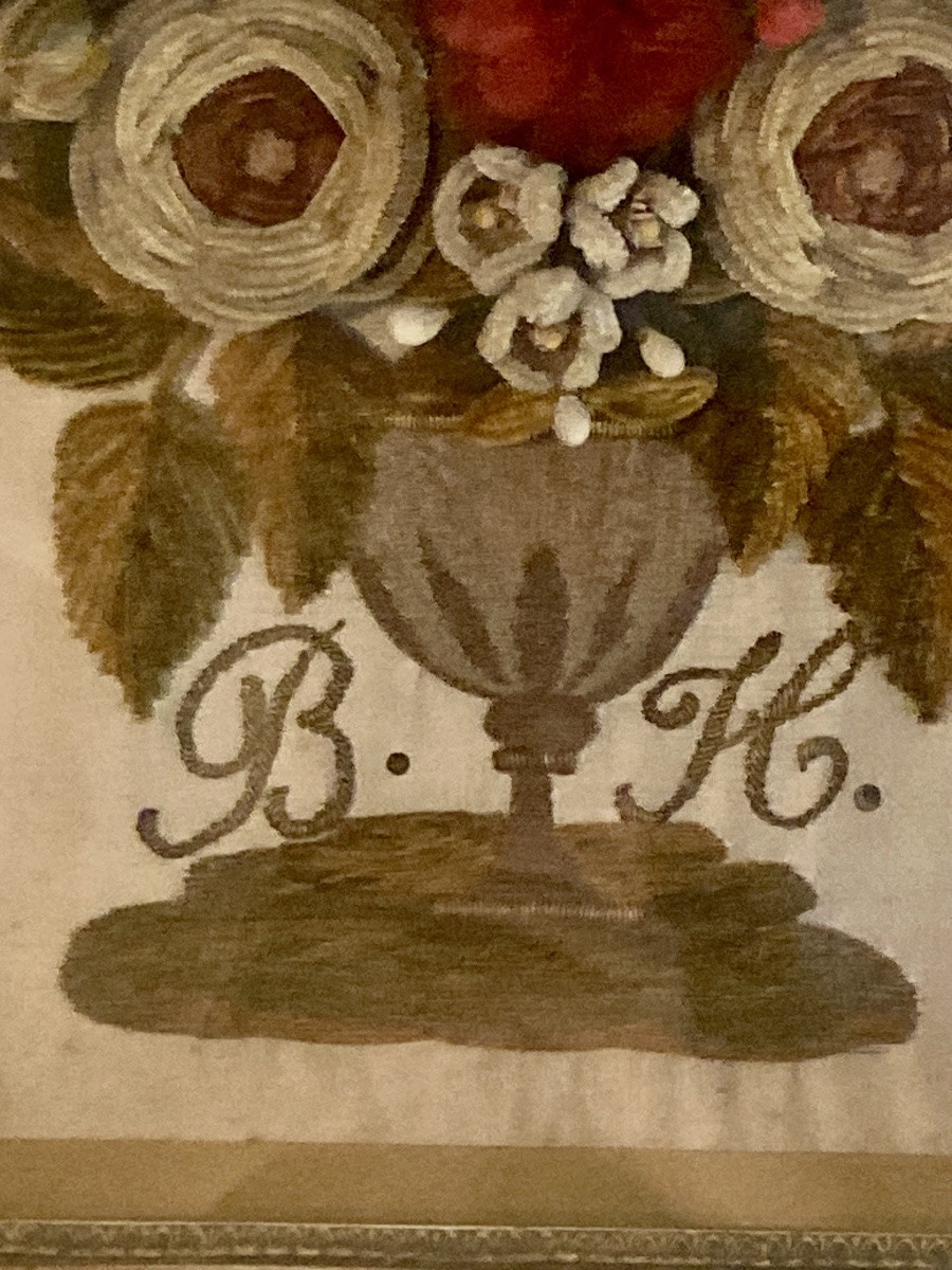 Embroidered Bouquet, 19th Century -photo-3