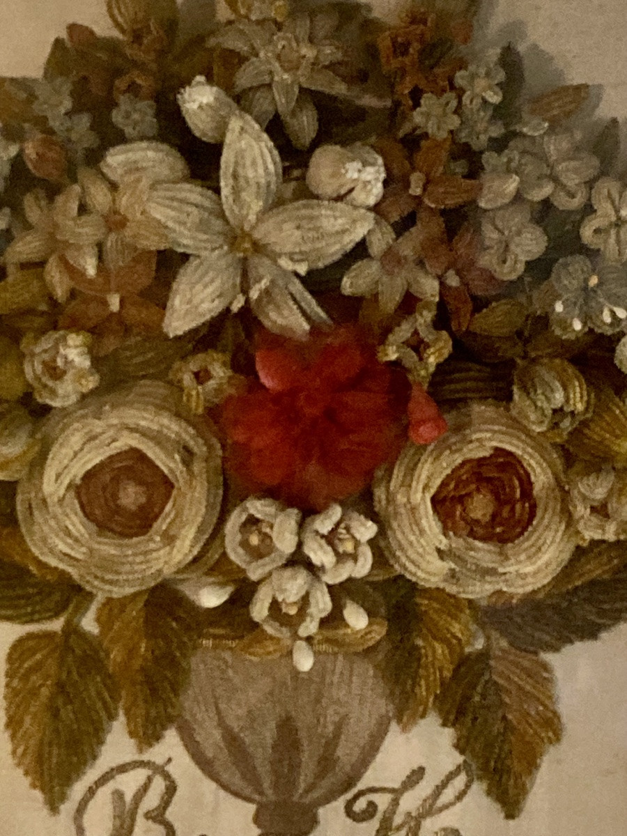 Embroidered Bouquet, 19th Century -photo-4