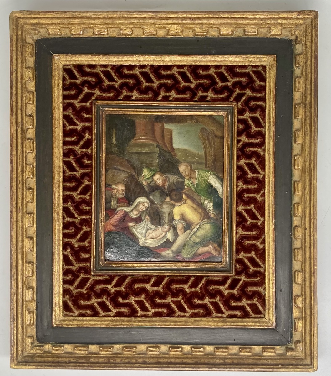 École  Italienne du XVII ème siècle  paire d’huiles sur cuivre -photo-2