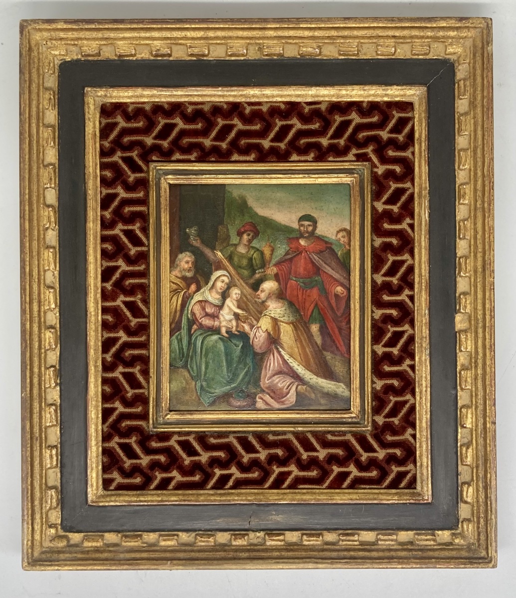 École  Italienne du XVII ème siècle  paire d’huiles sur cuivre -photo-3