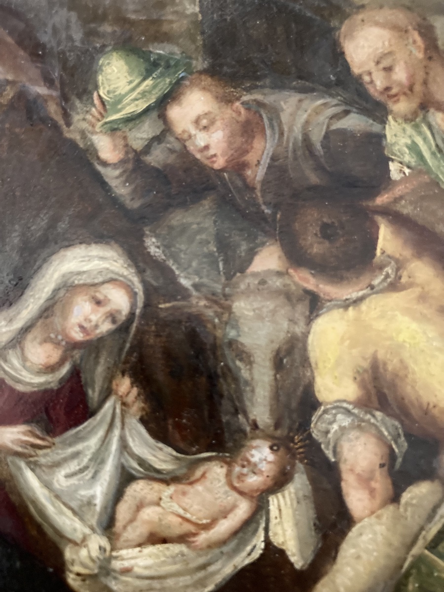 École  Italienne du XVII ème siècle  paire d’huiles sur cuivre -photo-1