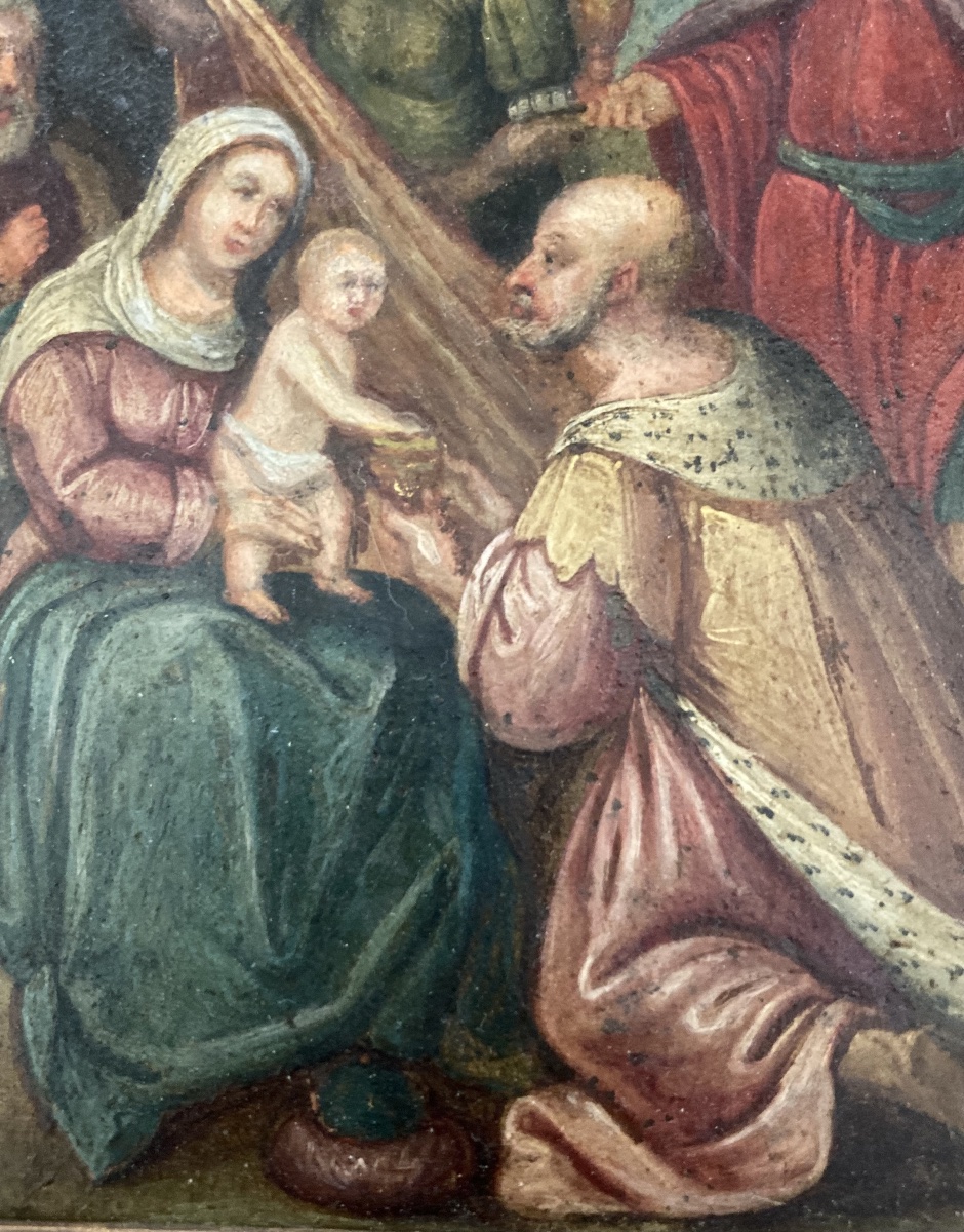 École  Italienne du XVII ème siècle  paire d’huiles sur cuivre -photo-3