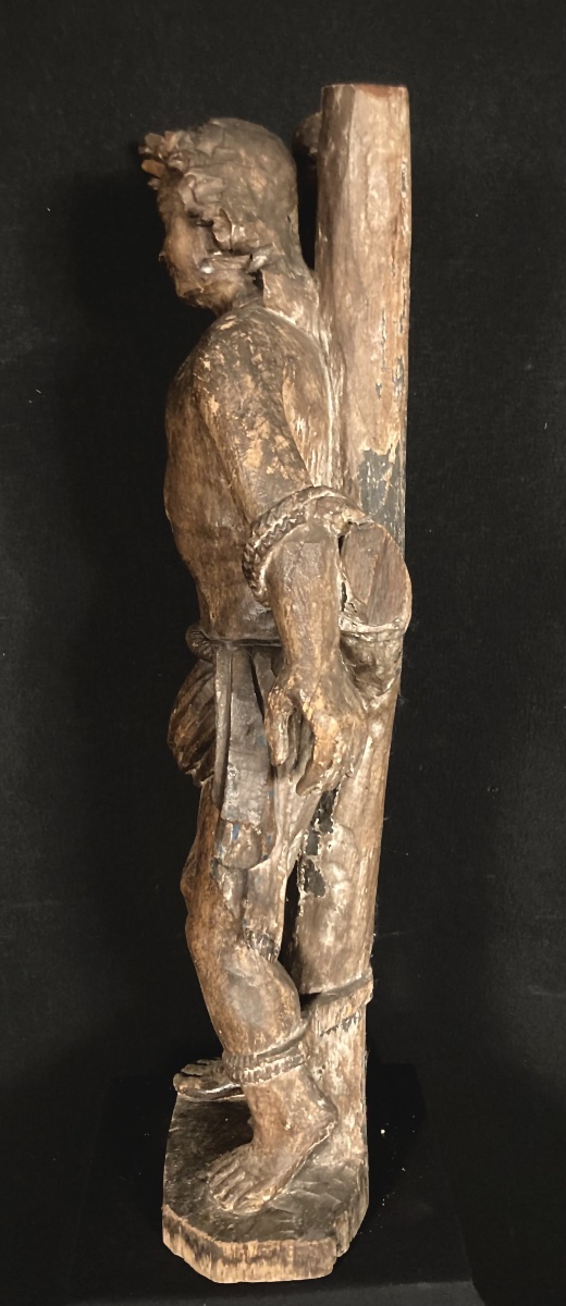 Saint Sébastien, Sculpture en bois du XVIII ème siècle -photo-2
