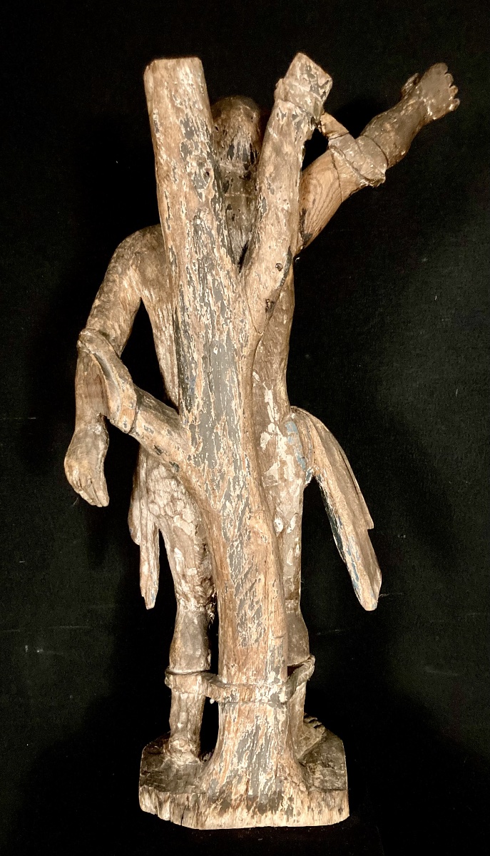 Saint Sébastien, Sculpture en bois du XVIII ème siècle -photo-3