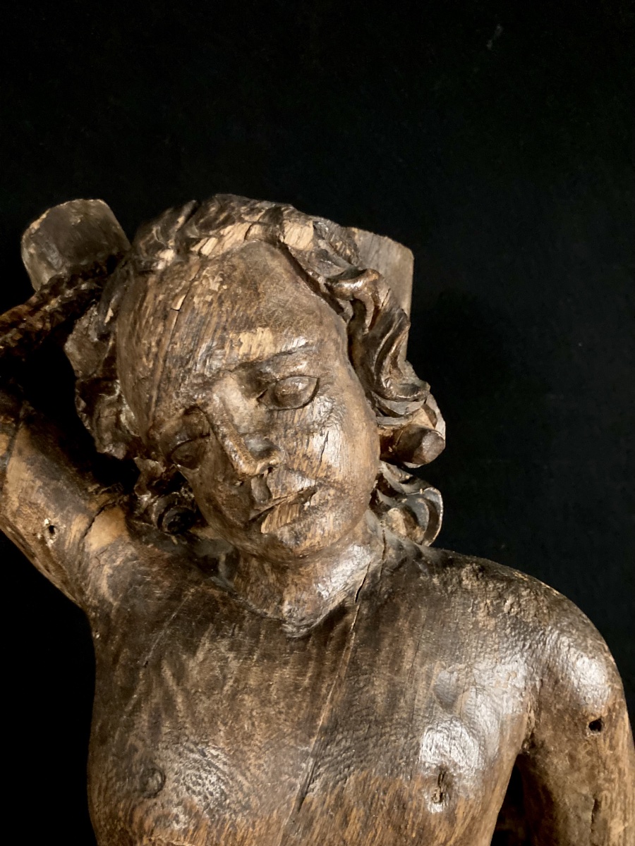 Saint Sébastien, Sculpture en bois du XVIII ème siècle -photo-1