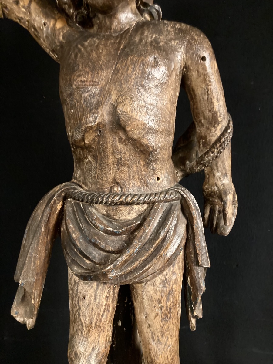 Saint Sébastien, Sculpture en bois du XVIII ème siècle -photo-2