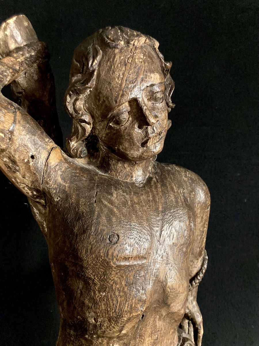 Saint Sébastien, Sculpture en bois du XVIII ème siècle -photo-6
