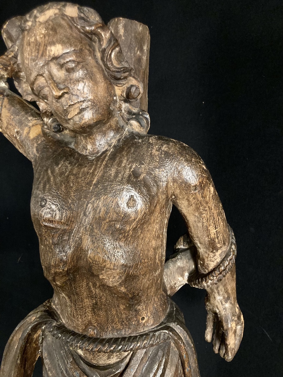 Saint Sébastien, Sculpture en bois du XVIII ème siècle -photo-7