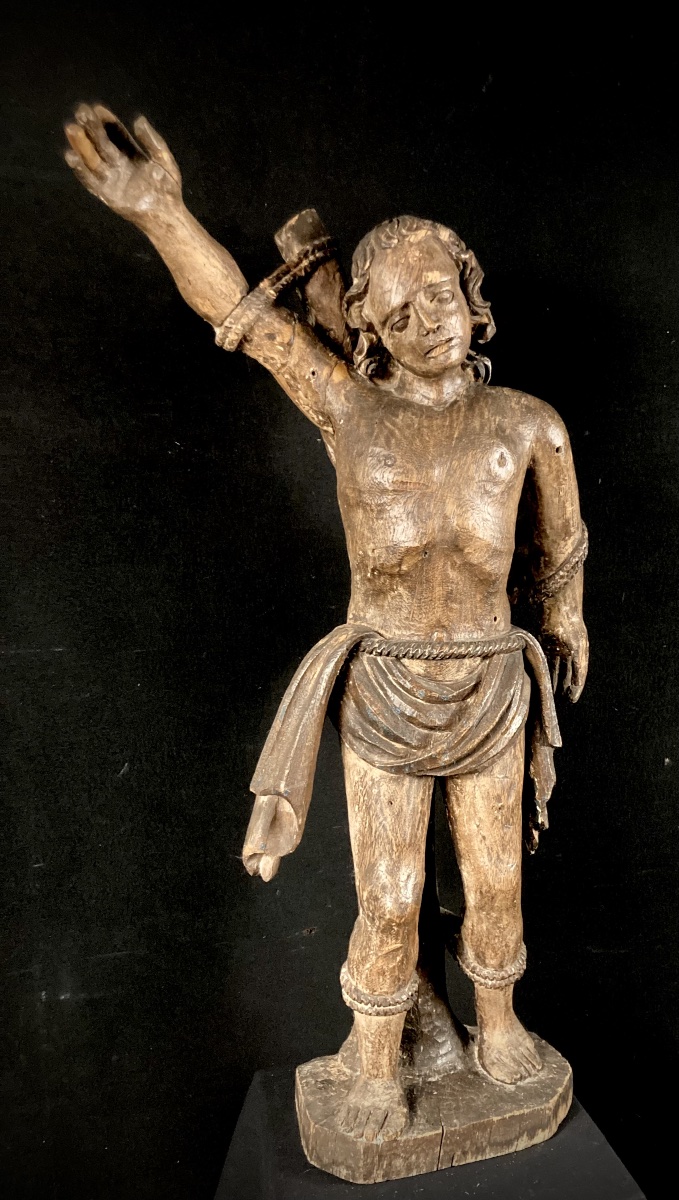 Saint Sébastien, Sculpture en bois du XVIII ème siècle -photo-8