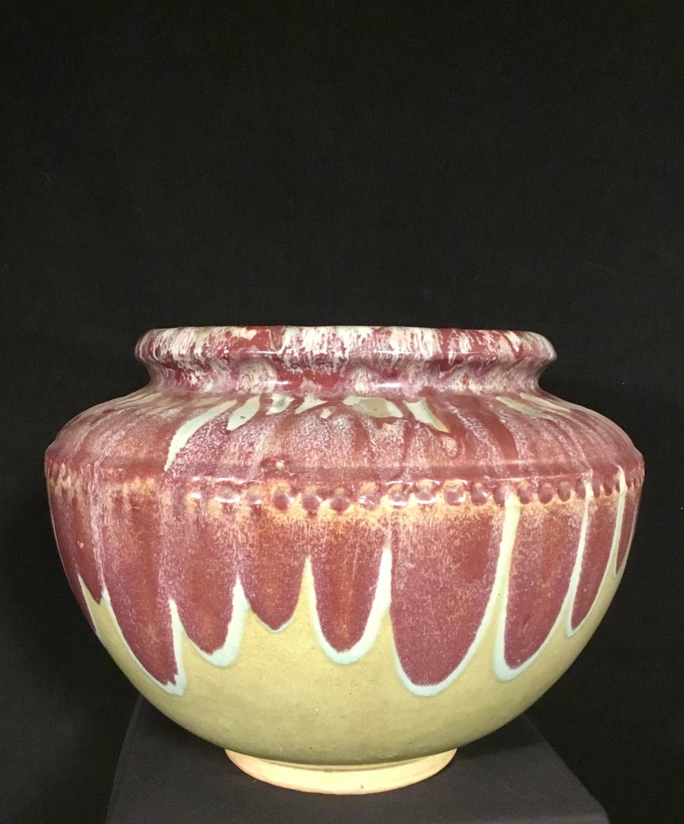 Pair Of Enamelled Stoneware Pots-photo-8