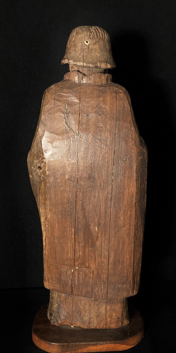 Saint Character In Carved Wood XVIIth Century-photo-1