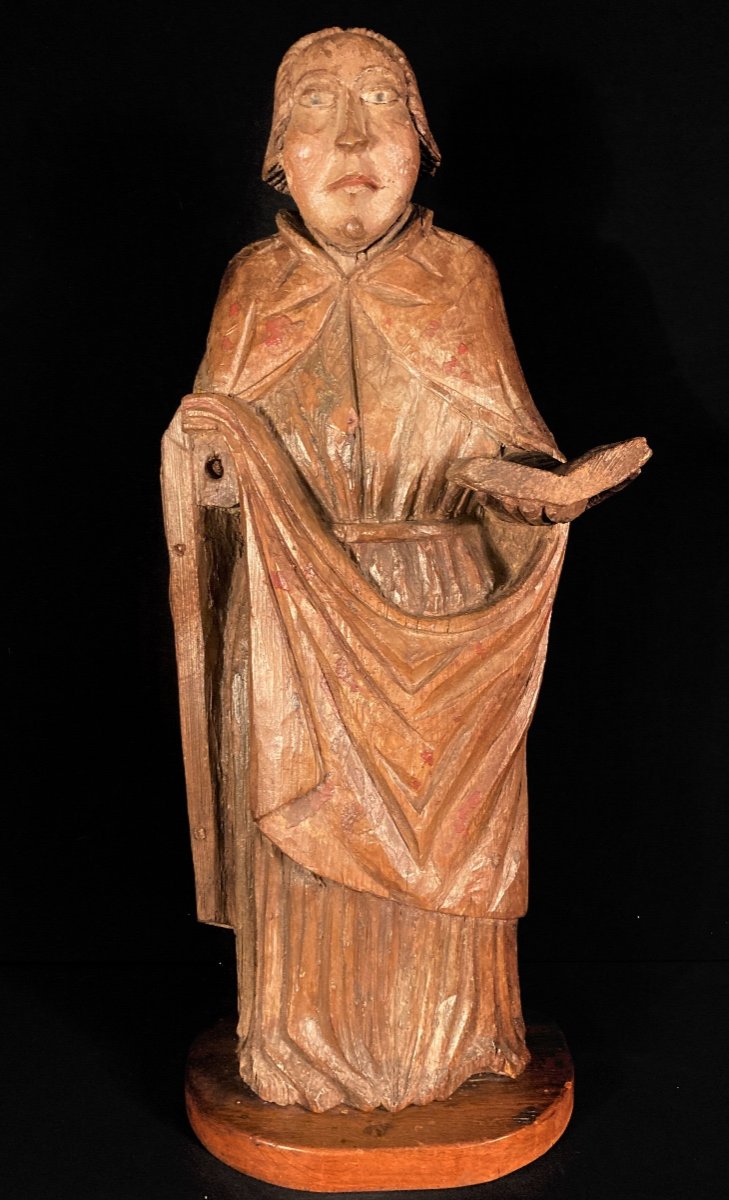 Saint Character In Carved Wood XVIIth Century-photo-5