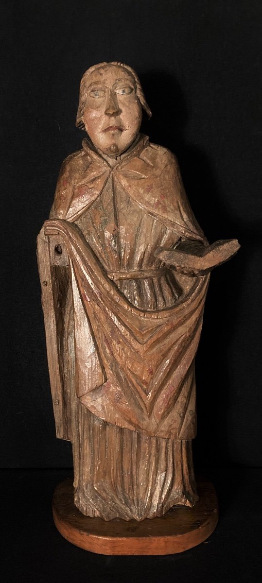 Saint Character In Carved Wood XVIIth Century-photo-6
