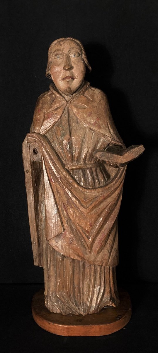 Saint Character In Carved Wood XVIIth Century