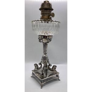 Silver-plated Metal Oil Lamp 