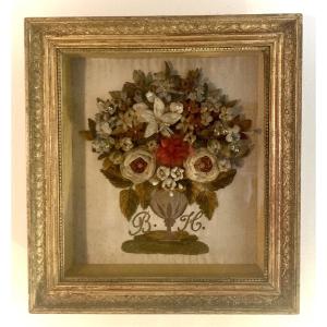 Bouquet brodé XIX éme siècle 