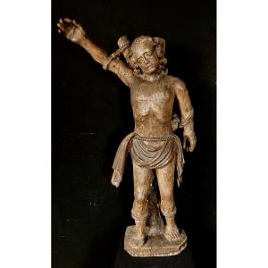 Saint Sébastien, Sculpture en bois du XVIII ème siècle