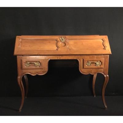 Bureau à Pente Louis XV En Merisier 