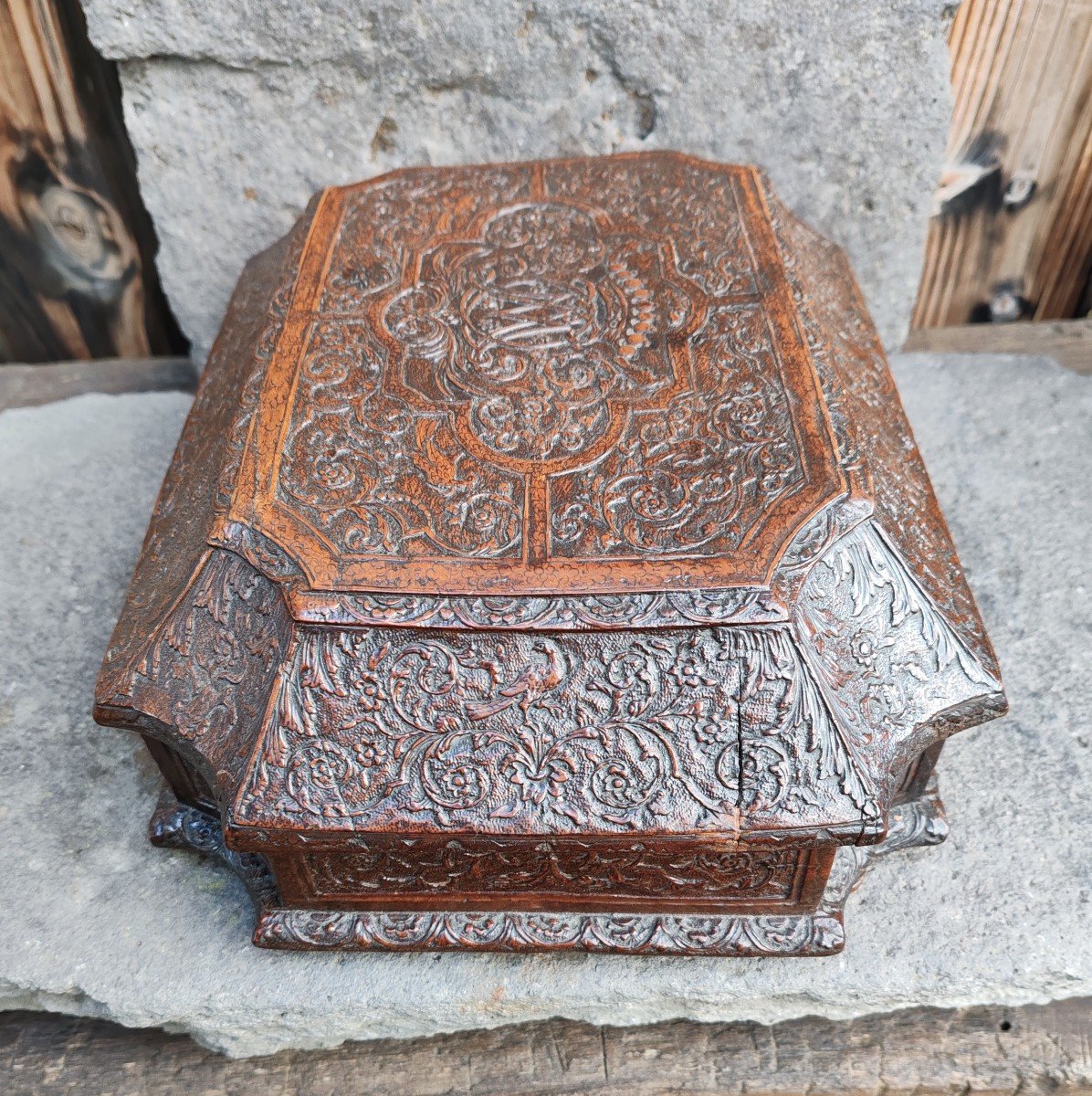 Coffret En Bois Attribué A L Atelier De Bagard Dit De Sainte Lucie Haute Epoque -photo-4