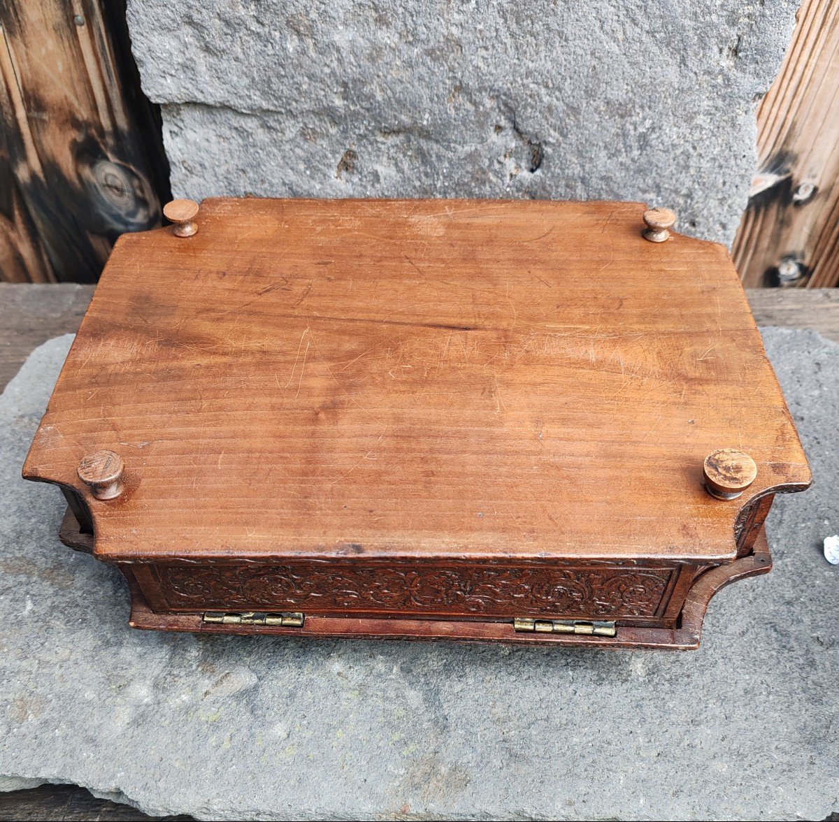 Coffret En Bois Attribué A L Atelier De Bagard Dit De Sainte Lucie Haute Epoque -photo-3