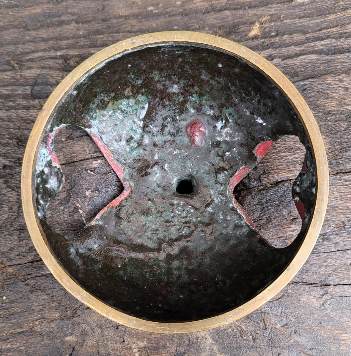 JAPON XIXe siècle Ensemble de deux vases en bronze et émaux cloisonnés et  un brûle-encens-photo-6