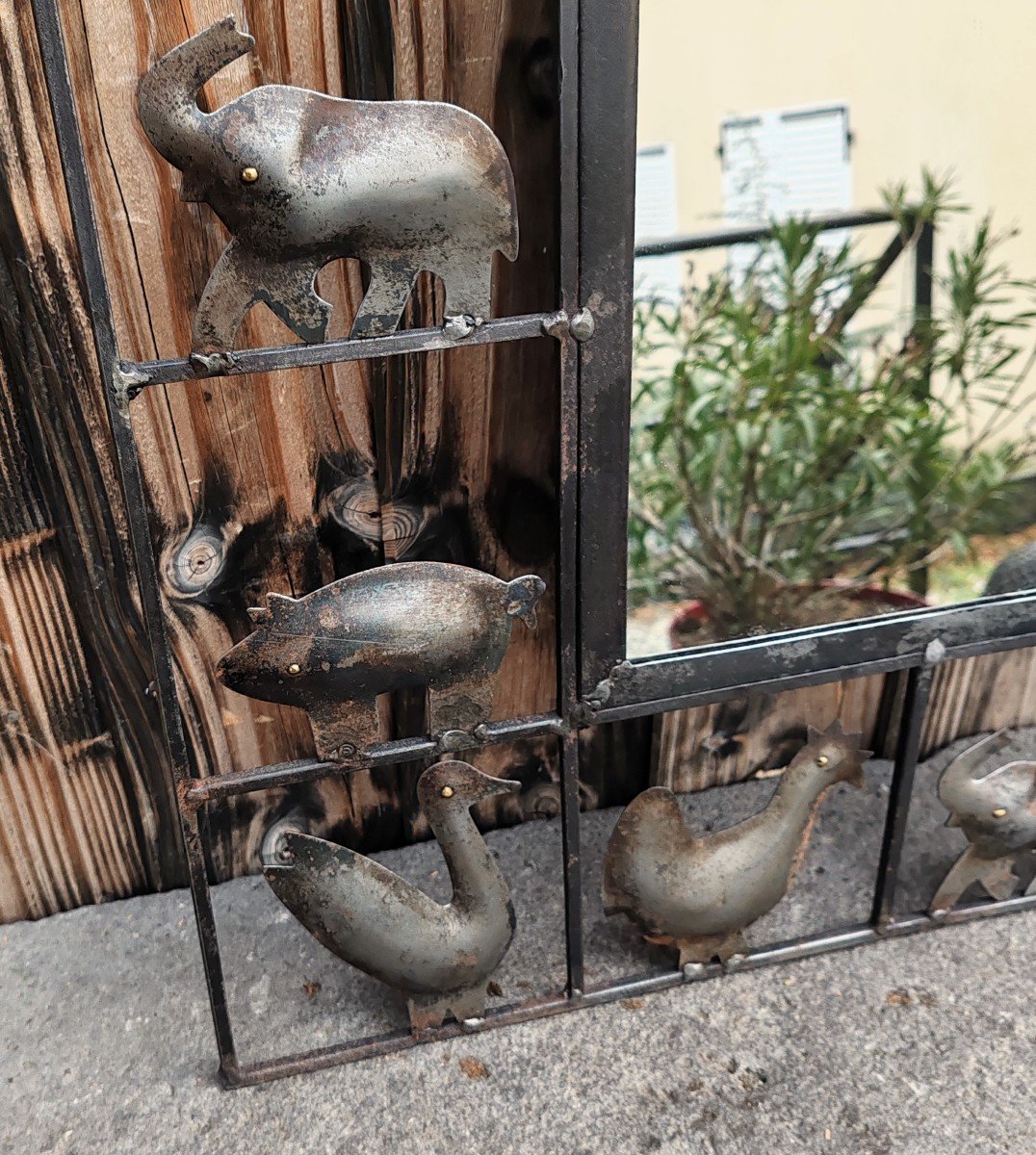 Wrought Iron Mirror From The Marolles Workshop 1950/1959-photo-3