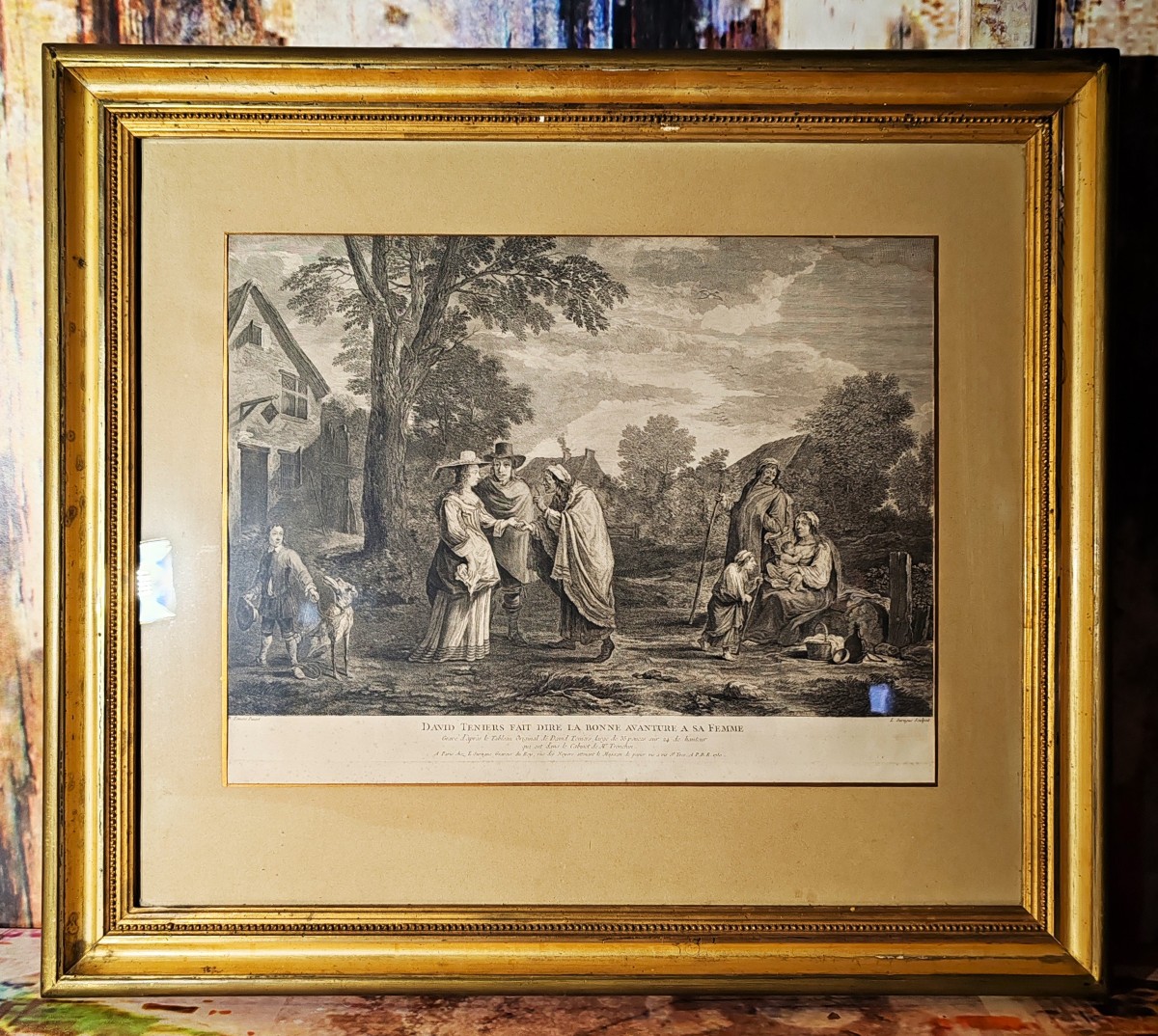 Gravure de Louis SURUGUE d’après David Teniers le Jeune. 1750 