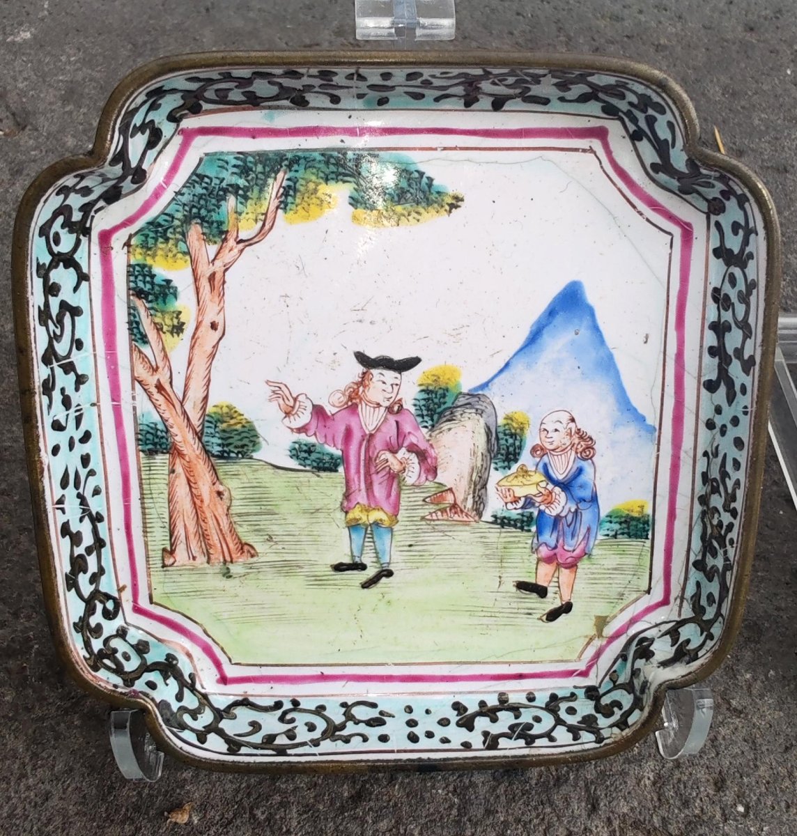 Pair Of Square Chinese Canton Enamel Bowls, Qianlong (1736-1795)-photo-3
