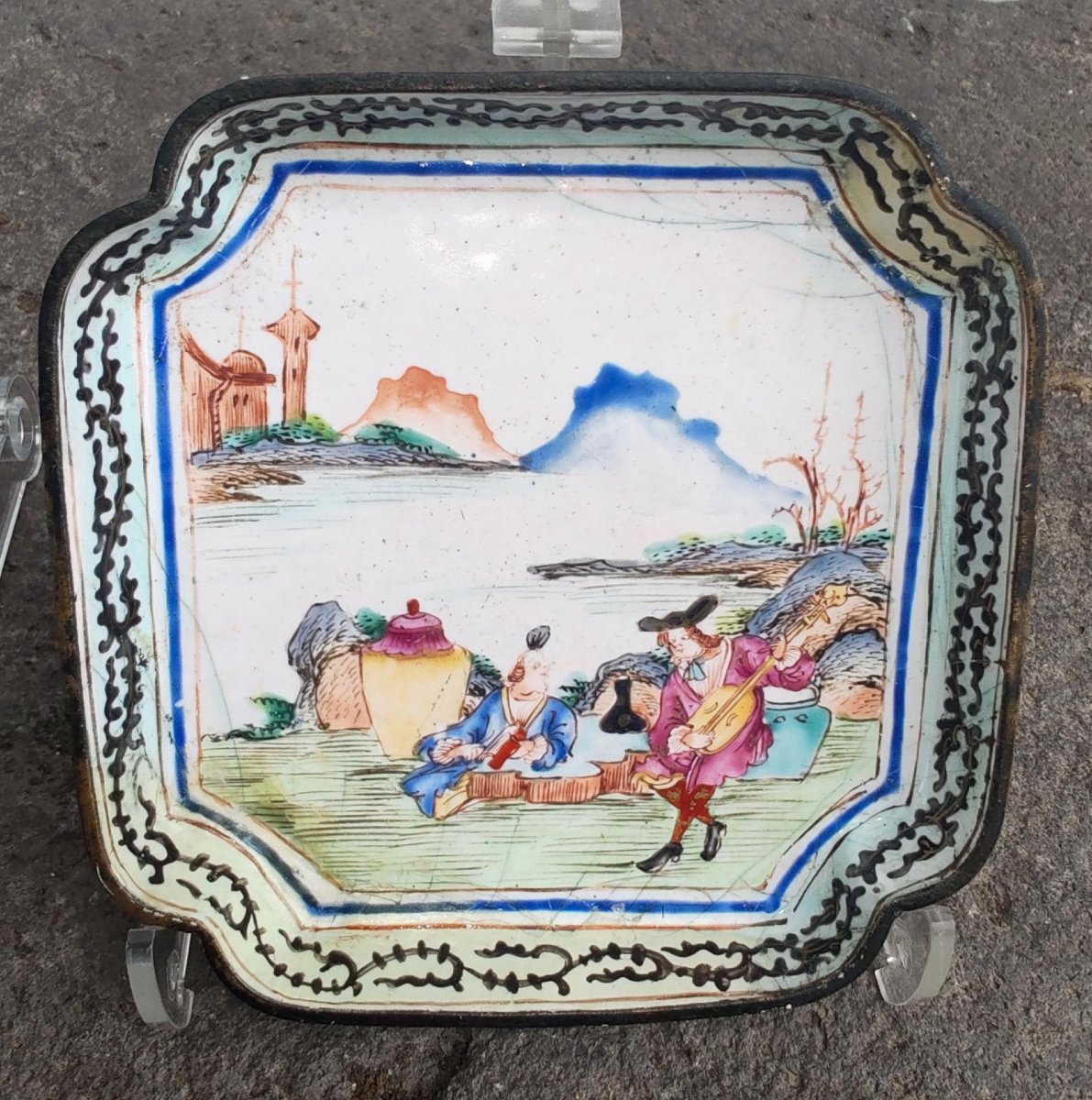 Pair Of Square Chinese Canton Enamel Bowls, Qianlong (1736-1795)-photo-4