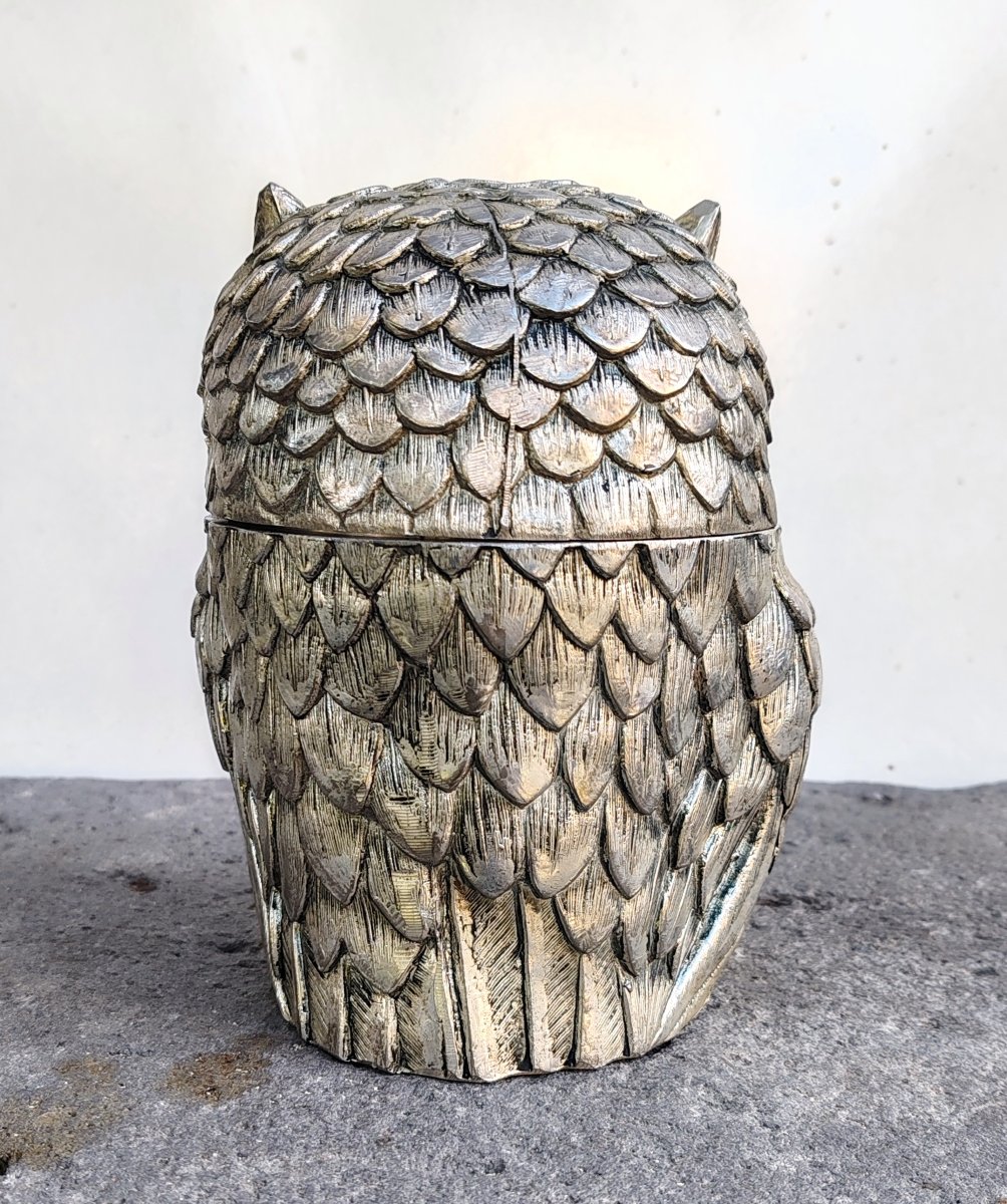 "owl" Ice Bucket By Mauro Manetti For Fonderia d'Arte, Italy, 1970s-photo-3