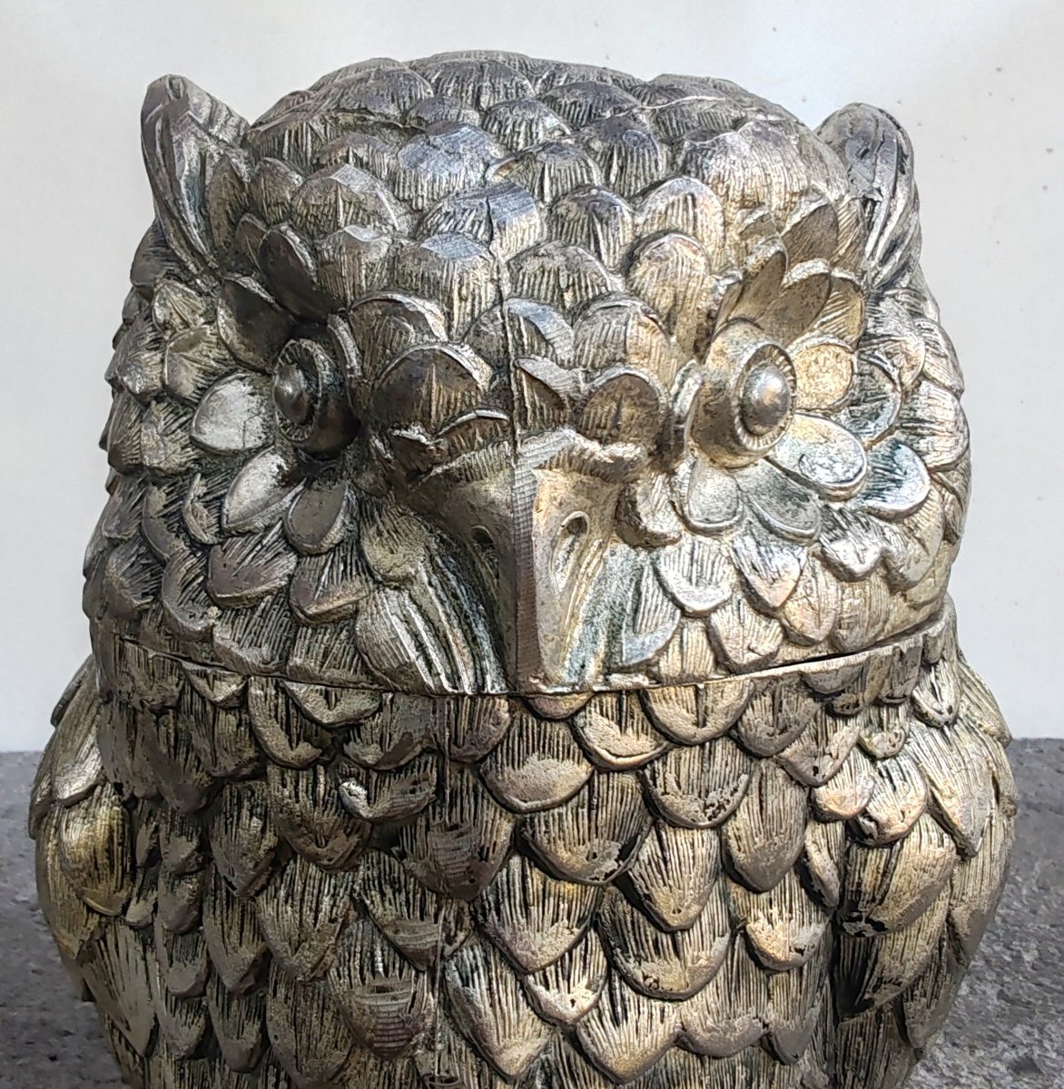 "owl" Ice Bucket By Mauro Manetti For Fonderia d'Arte, Italy, 1970s-photo-1