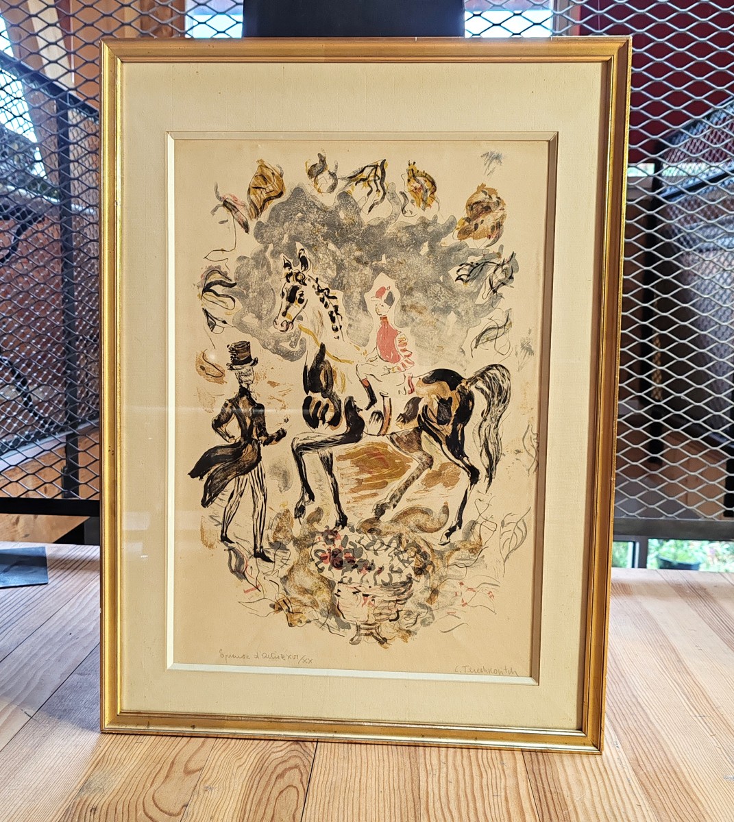 Constantin Tereshkovitch (1902-1978) The Young Jockey Equestrian Scene Original Lithograph