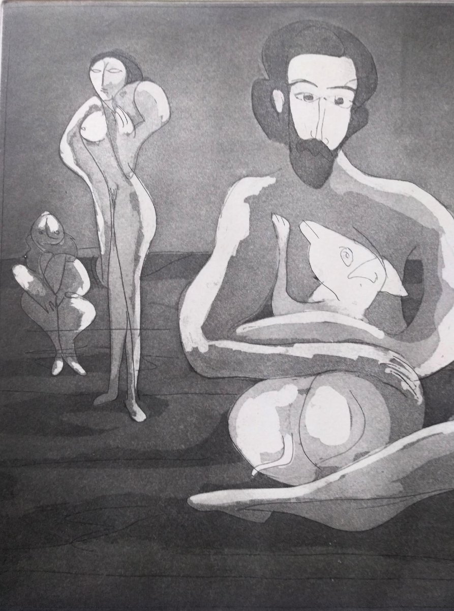 Julio Silva Gravure EA signé en bas à droite 1984-photo-3