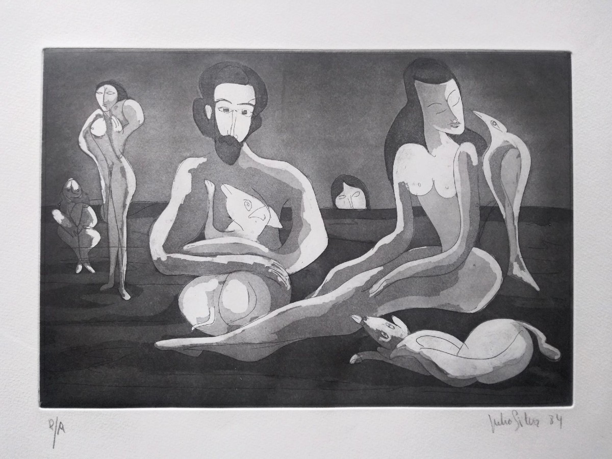 Julio Silva Gravure EA signé en bas à droite 1984