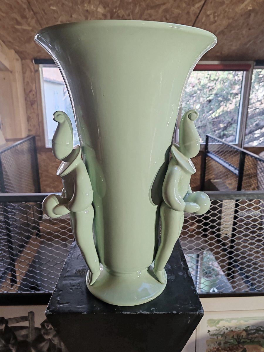Grand vase « celadon » signé Jean Boggio et édité par Les Héritiers XX ème-photo-2