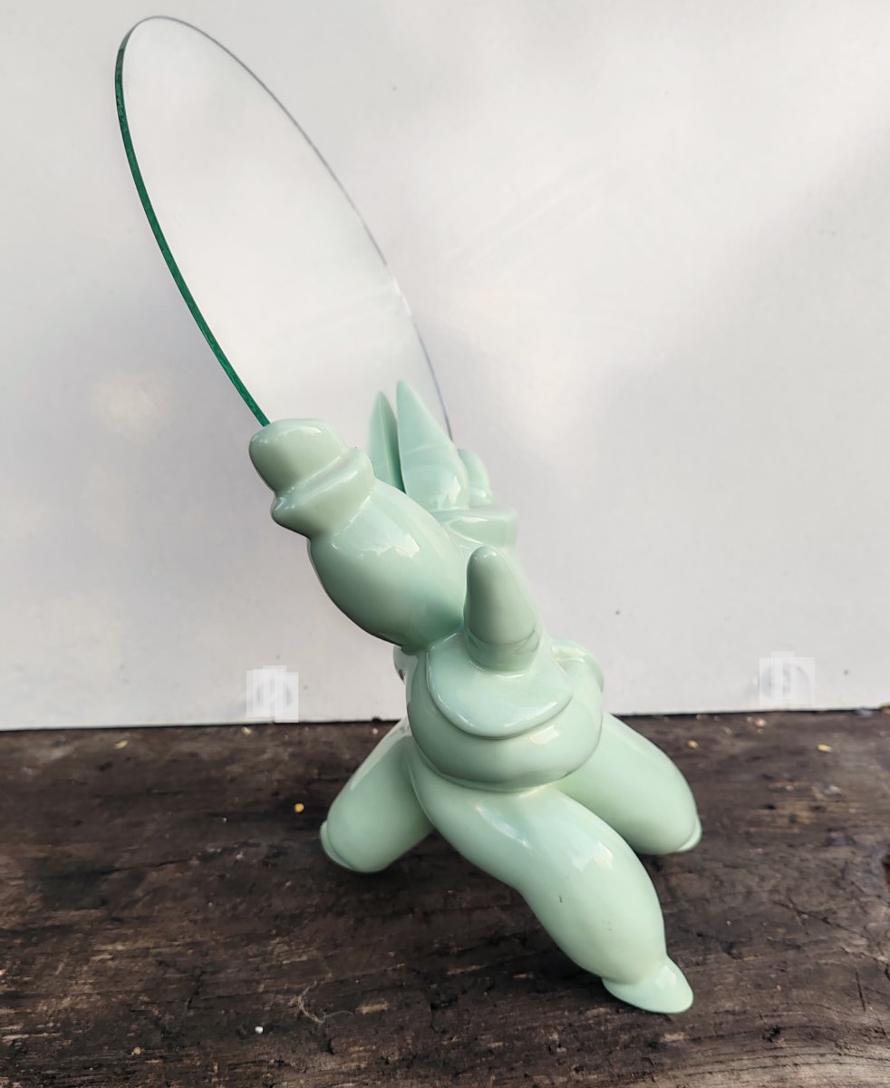 Celadon Mirror Signed By Jean Boggio And Published By Les Héritiers XXème-photo-2