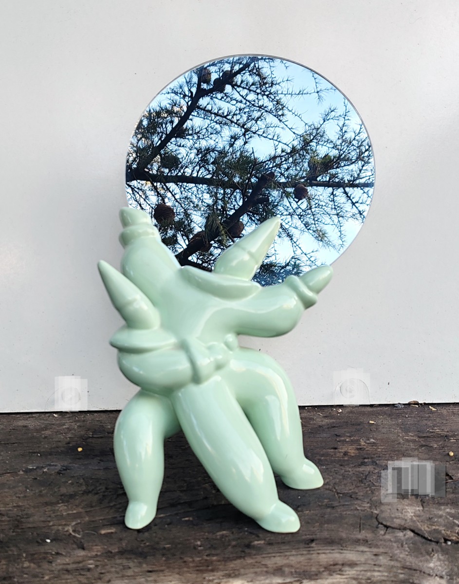 Celadon Mirror Signed By Jean Boggio And Published By Les Héritiers XXème