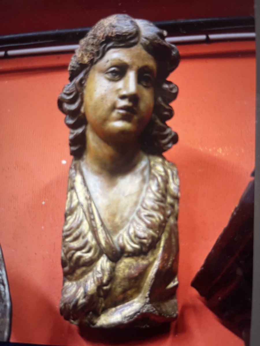 Late 17th Century Wooden Sculpture Of An Angel (a Baroque Church Element)-photo-3