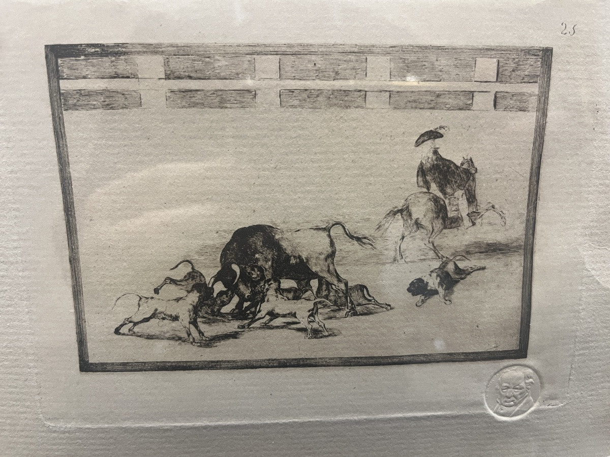 Gravure  encadré du 20 ieme de Francisco de Goya  de la série la Tauromaquia-photo-2