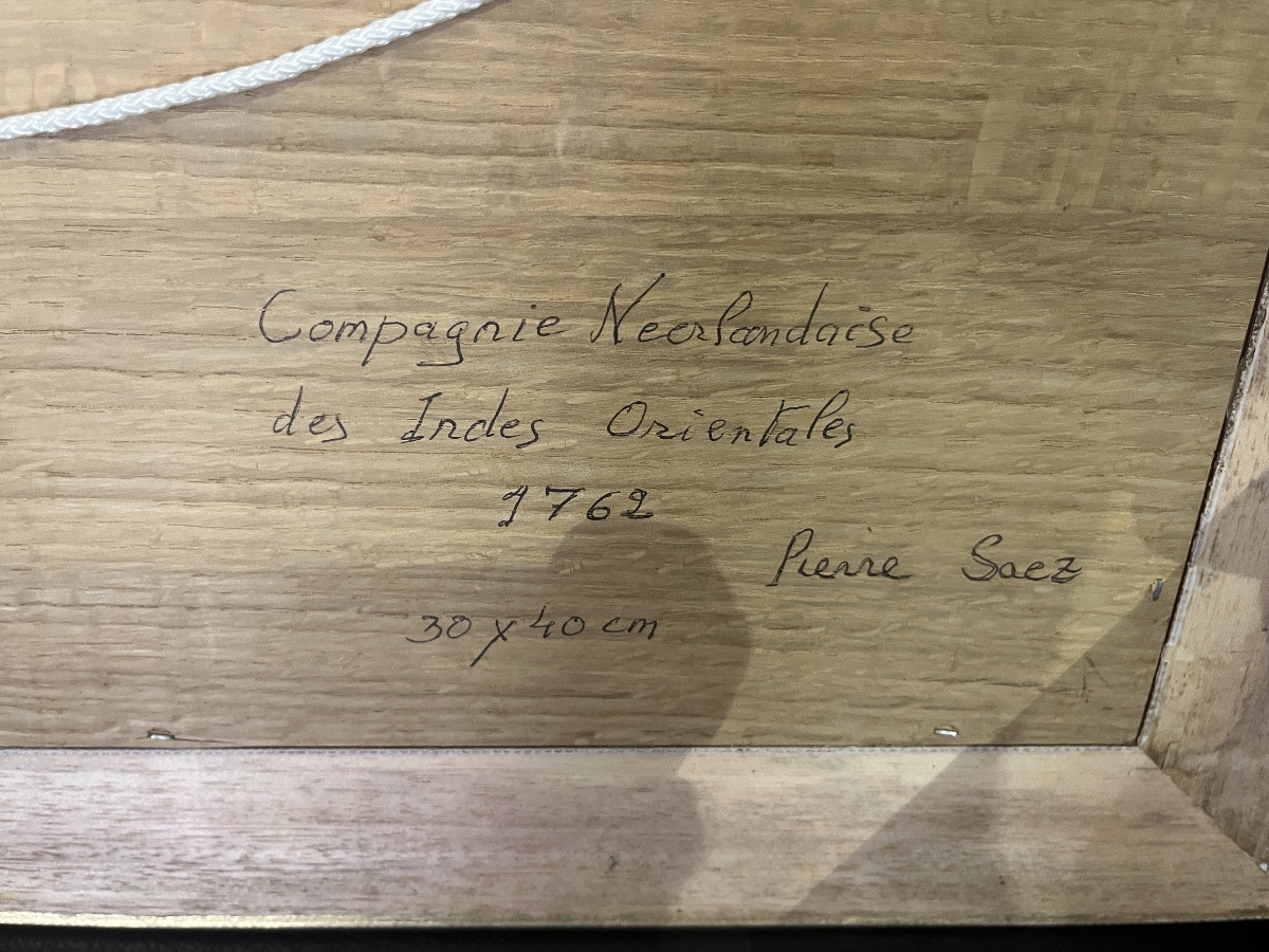 Belle marine compagnie des Indes néerlandaises du peintre Pierre Saez-photo-3