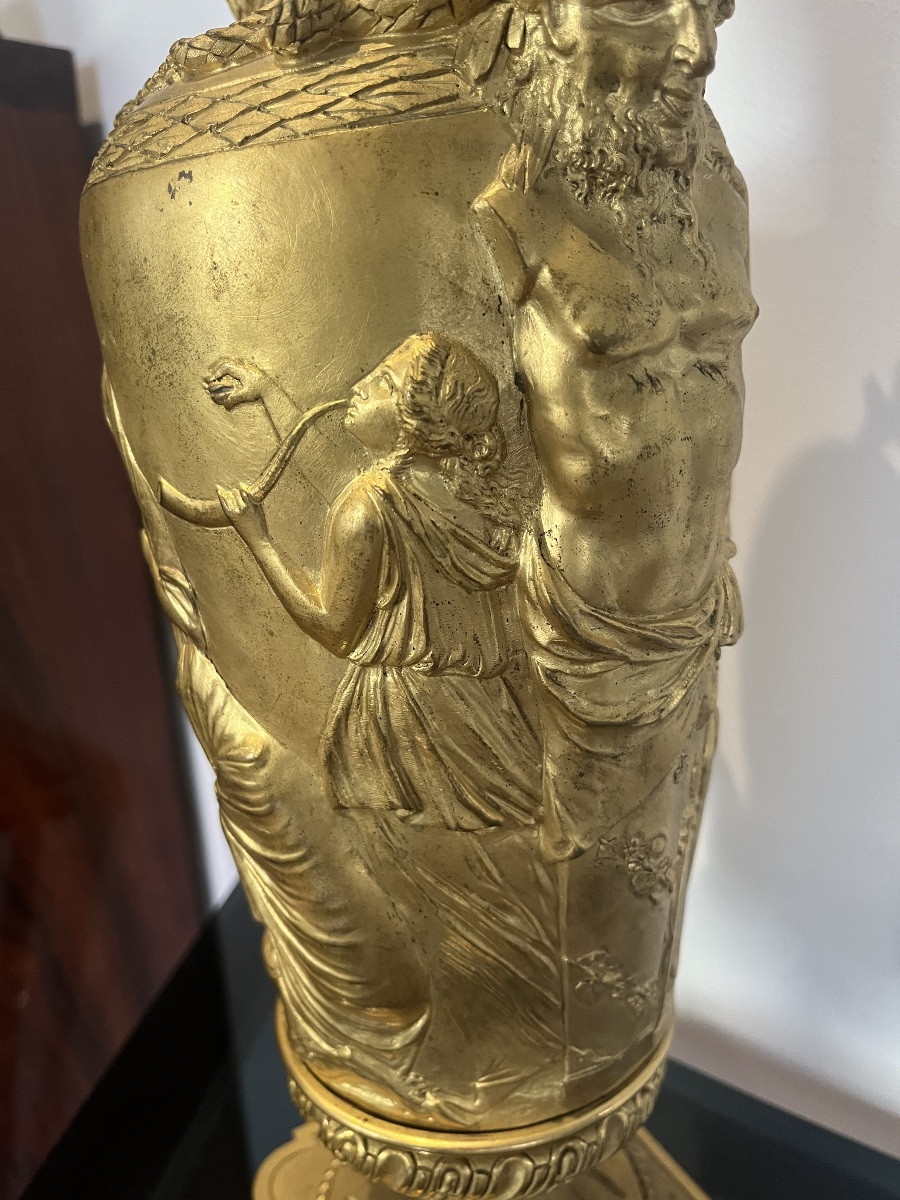 Mercury-gilt Bronze Vase, Empire Style, Neoclassical, Mid-20th Century -photo-2