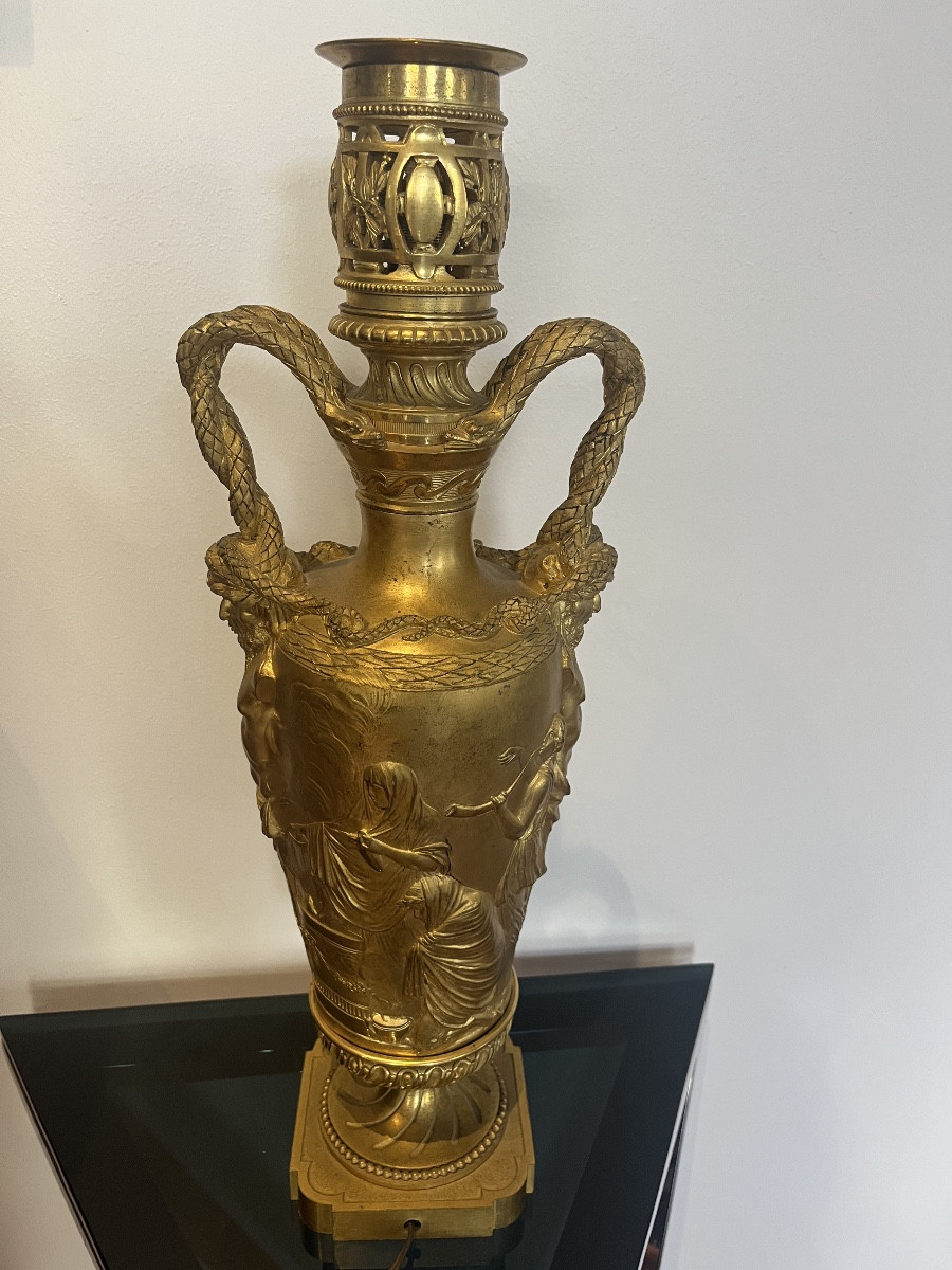 Mercury-gilt Bronze Vase, Empire Style, Neoclassical, Mid-20th Century 