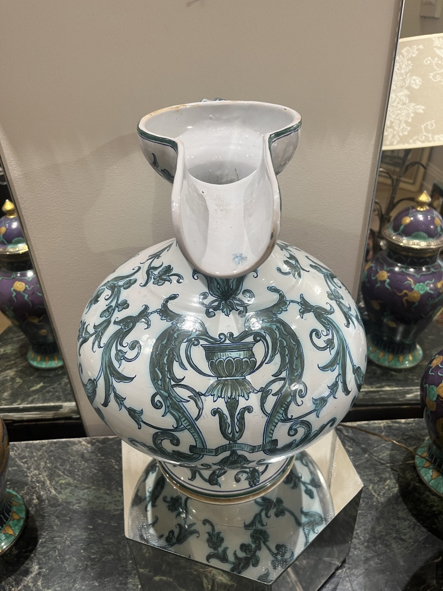 Nice Pair Of 19 Th Century Aiguières Or Pitcher With Spout And High Handle-photo-3