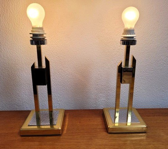 Pair Of 1970 Hollywood Regency Style Lamps-photo-5