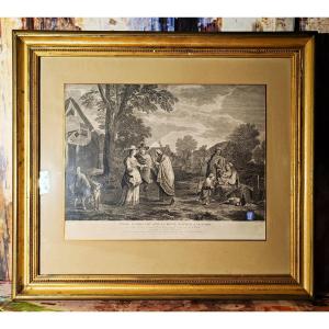 Engraving By Louis Surugue After David Teniers The Younger. 1750 