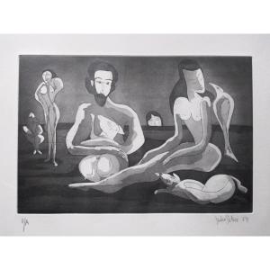 Julio Silva Gravure EA signé en bas à droite 1984